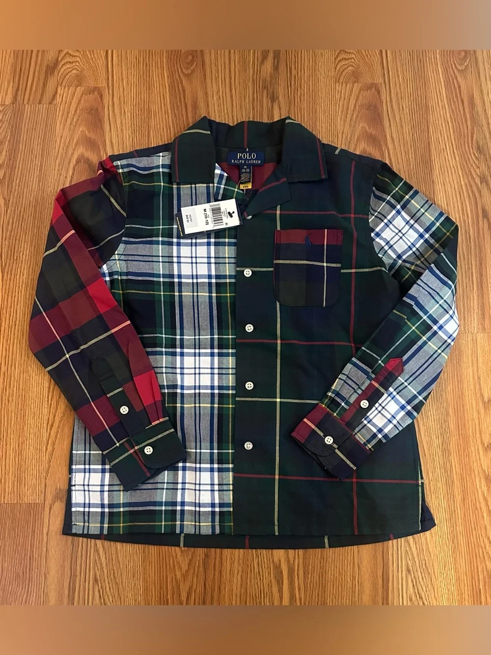 Polo Ralph Lauren Boys Plaid Cotton Oxford  Shirt & Straight Fit Belted, M